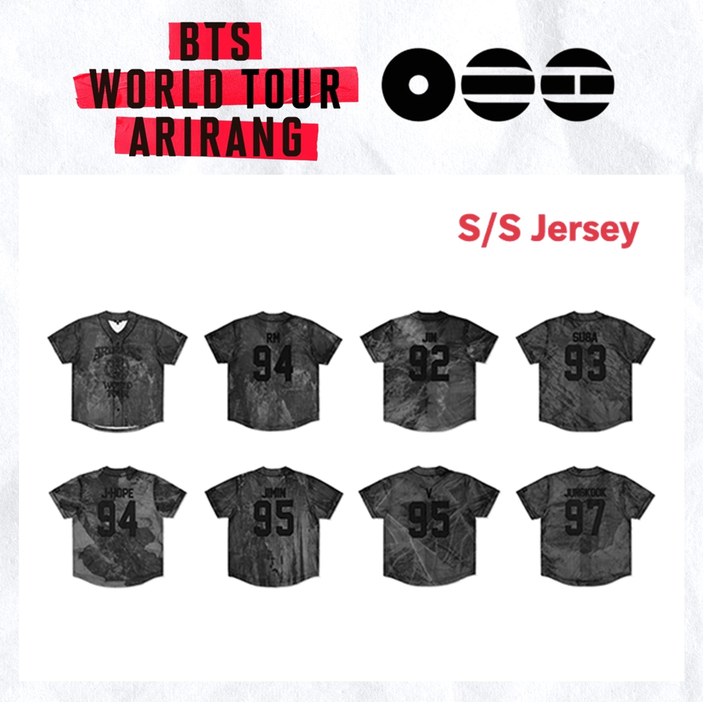 【国内発送】【公式】 BTS メンバー選択 【 S/S Jersey 】 BTS WORLD TOUR ‘ARIRANG’ IN GOYANG 公式MD ユニフォーム ユニホーム