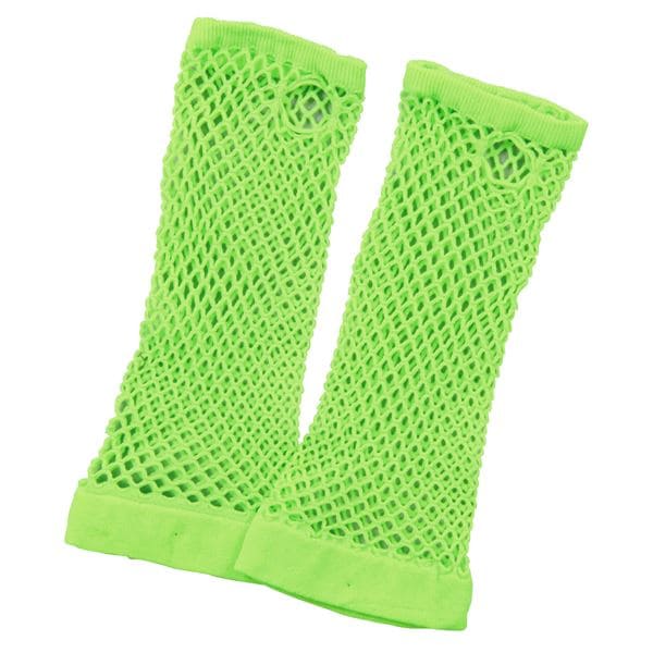 （まとめ）カラーメッシュグローブ蛍光グリーン[x20セット]