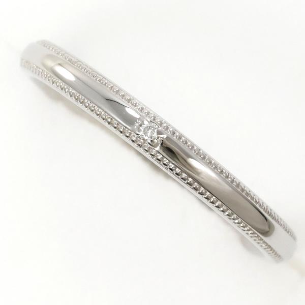 K14 14金 WG ホワイトゴールド リング 指輪 11号 ダイヤ 0.01 ジュエリー 中古