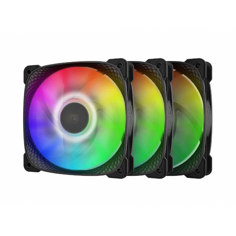 GEOMETRICFUTURE　ケースファンx3 ［120mm /2000RPM］ Squama 2505B ブラック　GF-SQ-2505B-3P