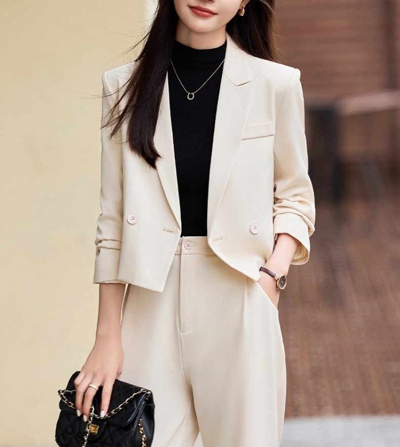 セットアップ ジャケット ズボン スーツ ストレートパンツ ショートスーツ レディーススーツ ビジネススーツ フォーマルスーツ 2点セット 大人 おしゃれ かっこいい 大人女子 フォーマル 春 秋 10,066円