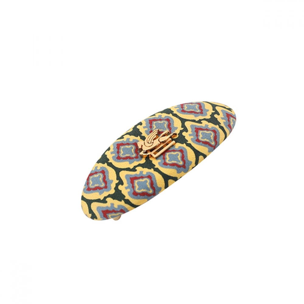 エトロ WF6B0002AA045 X0891 ネクタイジオメトリックシルクヘアクリップ