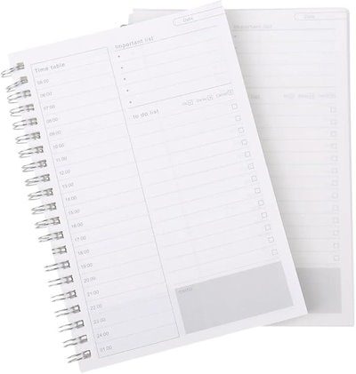 他サイト： ToDoリスト スケジュール 一日 時間管理ノート dayly B6サイズ 2冊セット 表紙 PP(表紙 PP, B6)の商品画像