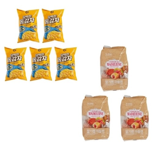 ノーブランド 淡白な痛感者(ダブルチーズ味) 132g x5個+いちごジャム マドレーヌ 500g x3個 学校事務所