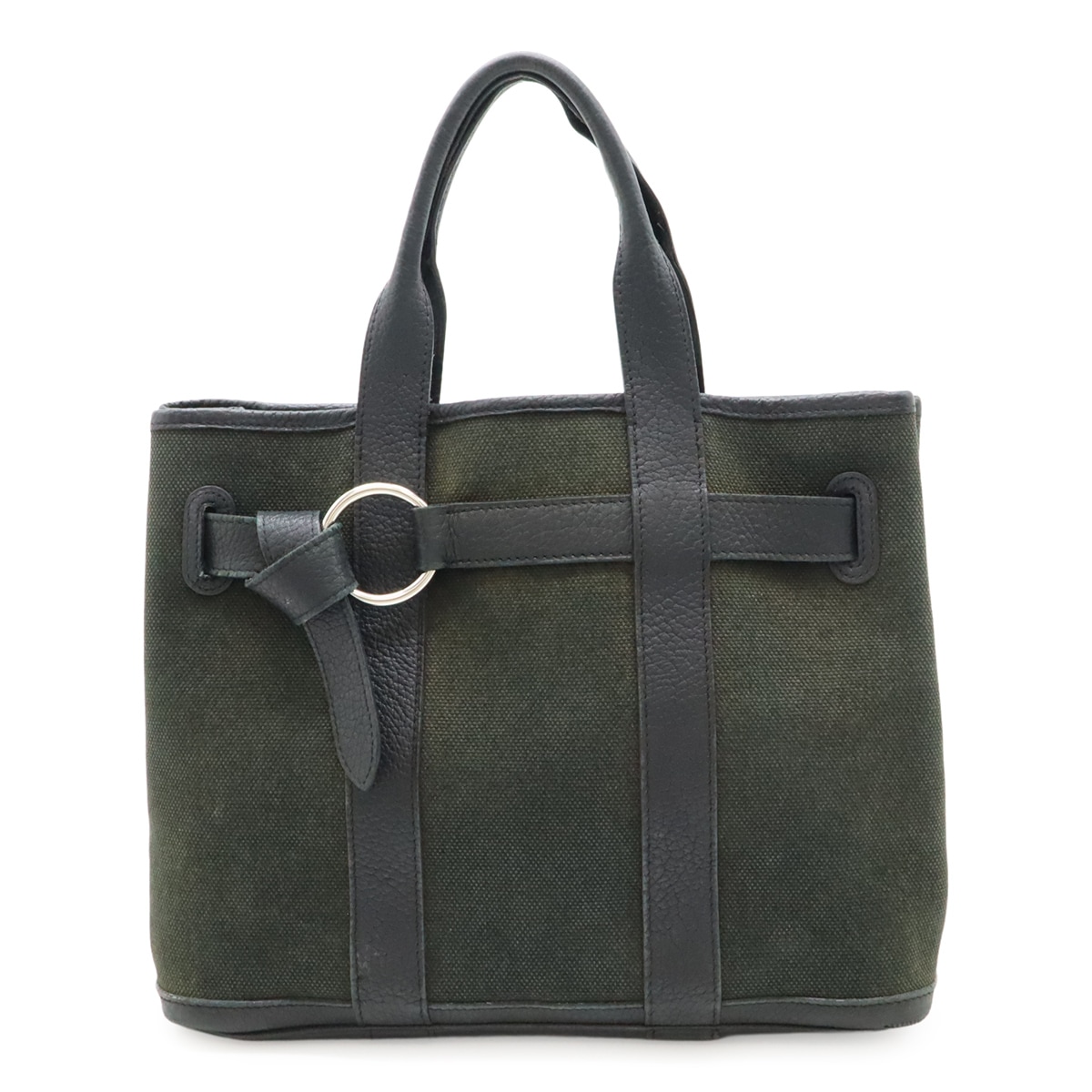 プティット サンチュールPM トートPM トートバッグ ハンドバッグ キャンバス レザー ブラック 黒 シルバー金具 K刻