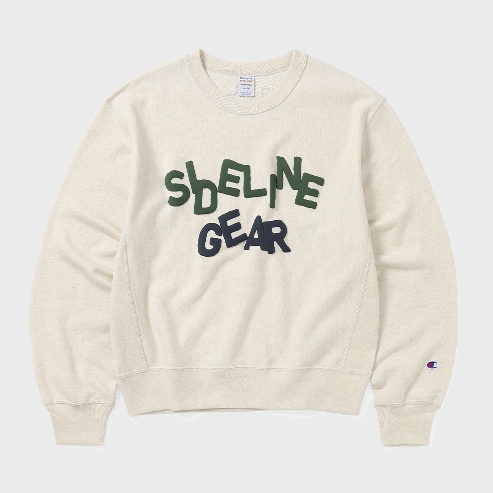 ディスイズネバーサット Champion TNT Reverse Weave クルーネック オートミール