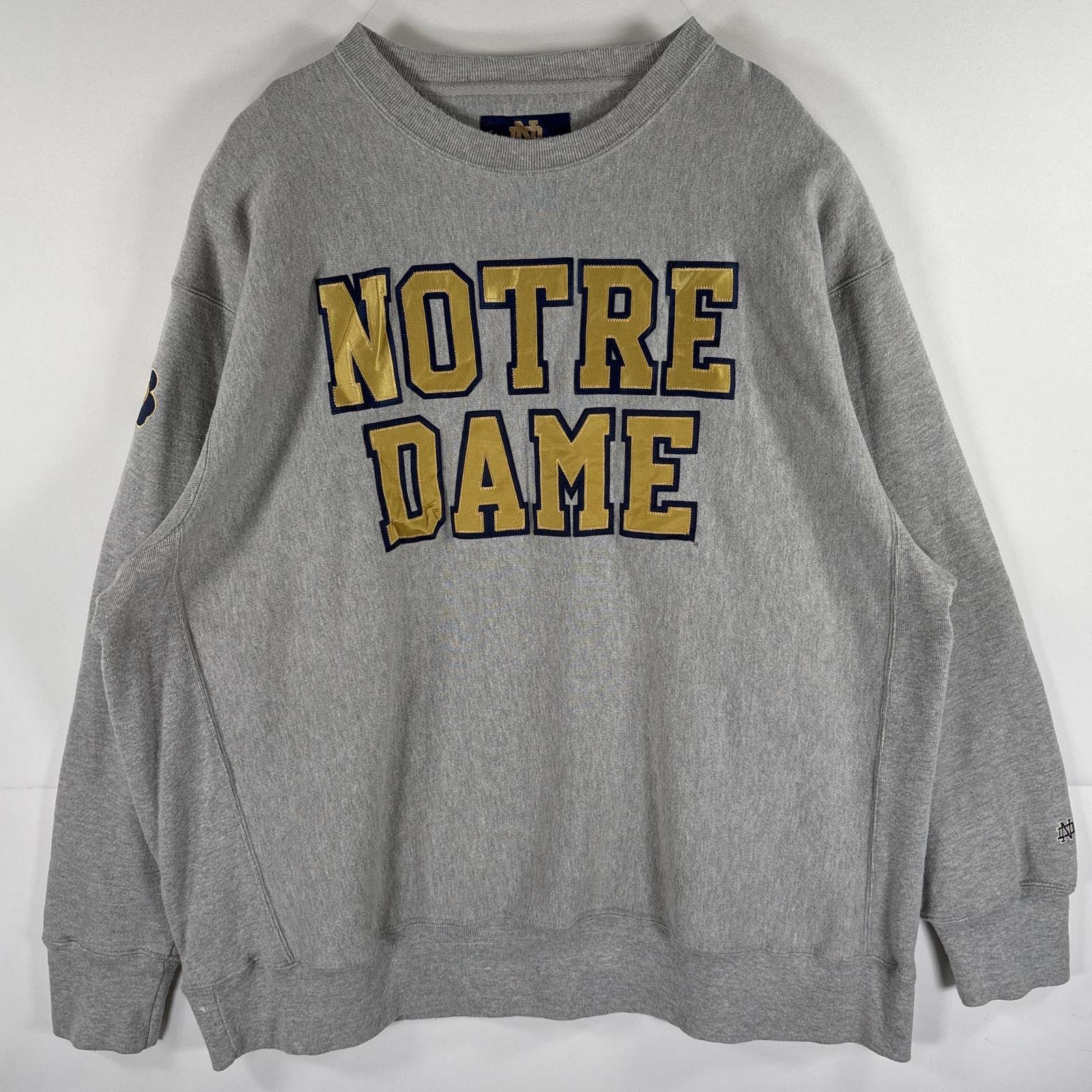 古着 90s/90年代 ノートルダムブックストア NOTRE DAME BOOK STORE スウェット トレーナー ノートルダムカレッジロゴ 大きいサイズ XXXL グレー メンズ