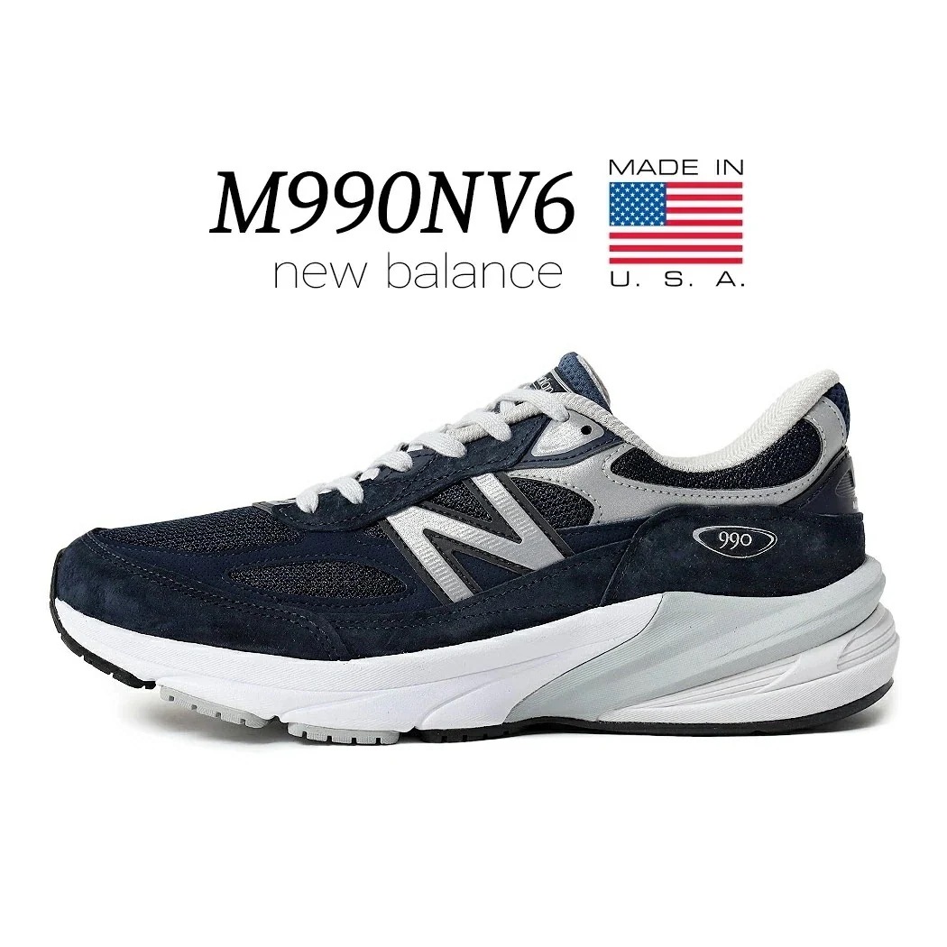 NEW BALANCE "made in USA" M990NV6 NAVY ニューバランス スニーカー ( 紺 ネイビー 白 ホワイト D 992 993 V4 V5 V6 メンズ )