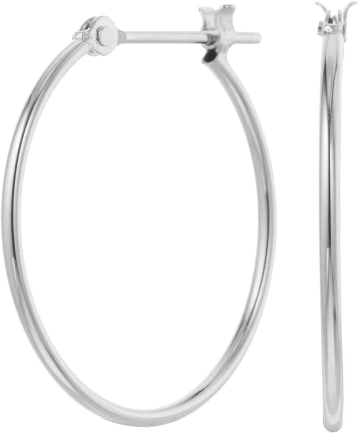 Piena ピエナK14WG ホワイトゴールド フープ大きめ シンプル 日本製 縦19.5mm 横20mm ピアス レディース 17,800円