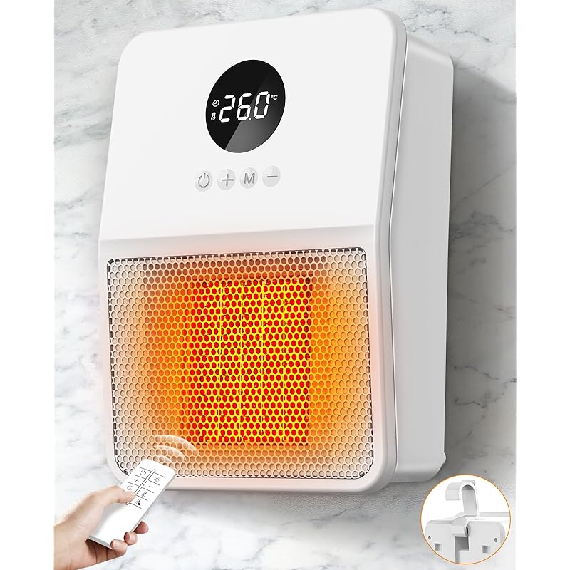 【国内即発】ヒーター 壁掛け セラミックヒーター 電気ファンヒーター 【 壁掛け式 ・2秒速暖・3way使用】 暖房器具 大風量 電気ストーブ ファンヒーター 3段階調整 800W/1200W ディス