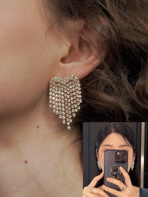 glossy heart earring