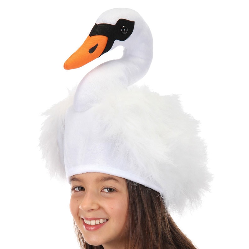 コスプレ 仮装 [2点セット] 白鳥キャップ 【 パーティーグッズ かぶりもの 変装グッズ ハット ハロウィン 衣装 動物 プチ仮装 帽子 アニマル 】