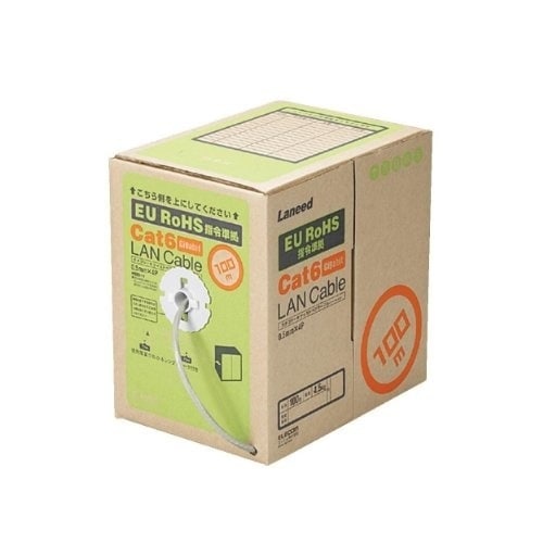 LANケーブル CAT6 RoHS指令準拠 100m（リール巻）ライトグレー LD-CT6 LG100 RS