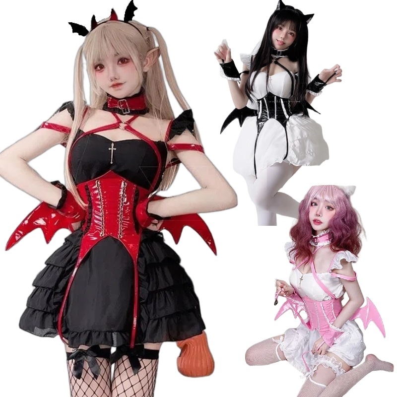 ハロウィン コスチューム メイド服 アドルト向け ダークゴス セクシー 小悪魔 制服 誘惑 コスプレ バットマン衣装