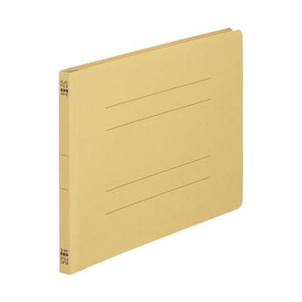 （まとめ）TANOSEE フラットファイル（ノンステープルタイプ）A4ヨコ 150枚収容 背幅18mm 黄 1セット（100冊：10冊10パック）3セット
