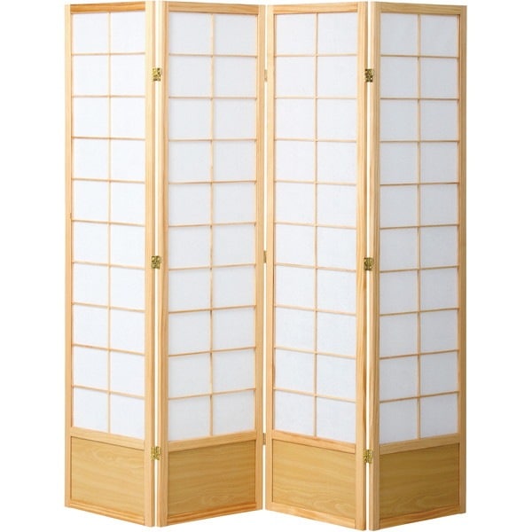 JP-S180-4(NA) 和風衝立4連 ナチュラル メーカー直送