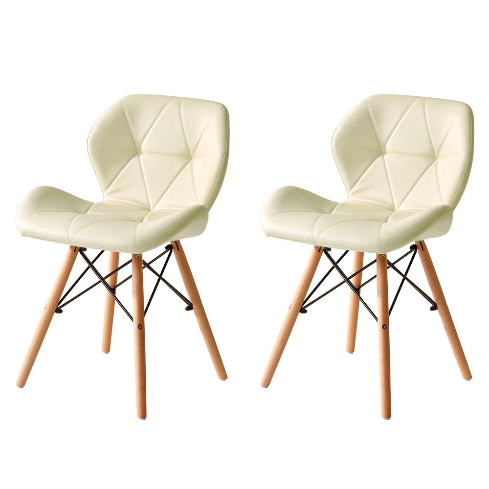 【国内発送Ｍ】573【アイボリー2脚】イームズチェアー ダイニングチェア クッション PU 正規品　レーダーチェア 北欧 リプロダクト