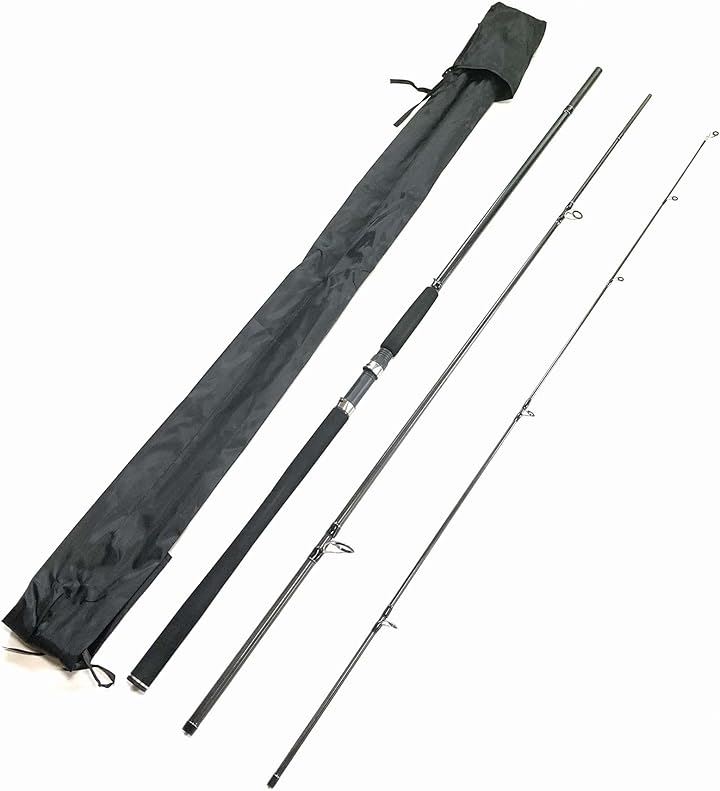 EVA 10フィート 3m スピニングロッド 3ピース 10ft シーバスロッド ミディアム サーフロッド ヒラメ マゴチ チヌ キビレ 防波堤 磯竿(ブラック, 10ft(3m))