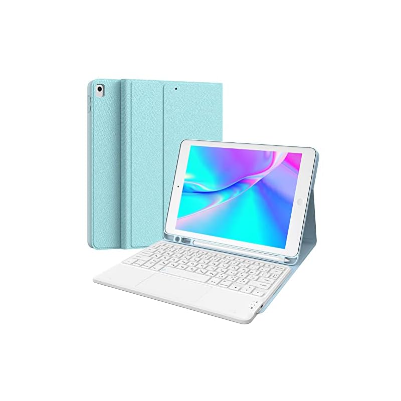 Earto iPad 9世代 8世代 7世代 キーボードJIS基準日本語配列 iPad 10.2/10.5 bluetoothキーボード タッチパッド搭載 脱着式 多角度調整 [ペンシルホルダー付き]