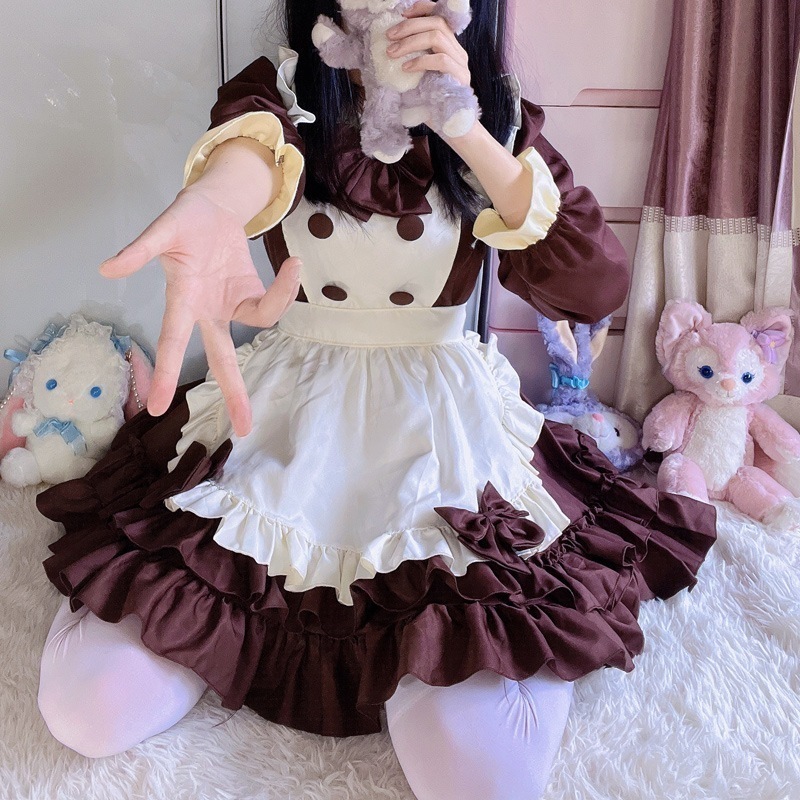 ロリータドレス ロリータ ロリータドレス メイド服 ソフトガールチョコ メイド服 カフェメイド服 5,507円