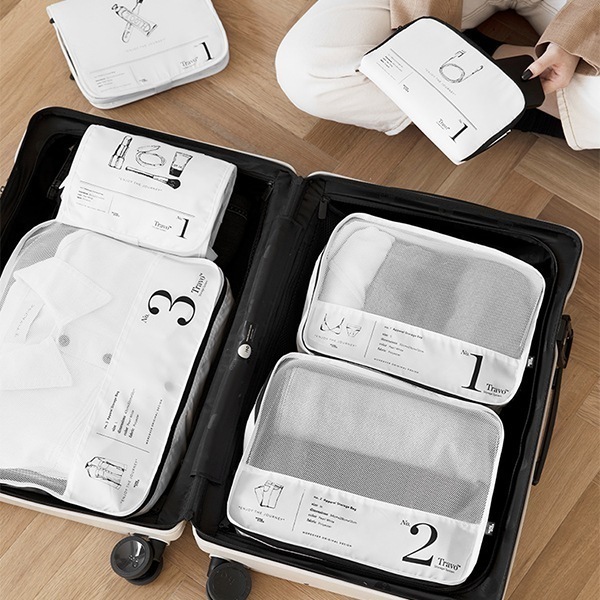 トラベルポーチ3点セット パッキング モノトーン 旅行用 キャンプ アウトドア 収納 撥水