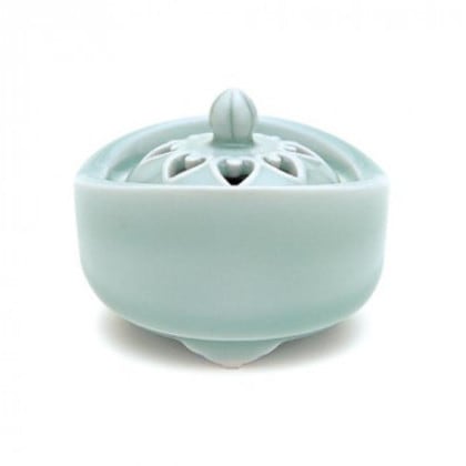 日本香堂 香炉 青磁 花透し 有田焼 79151