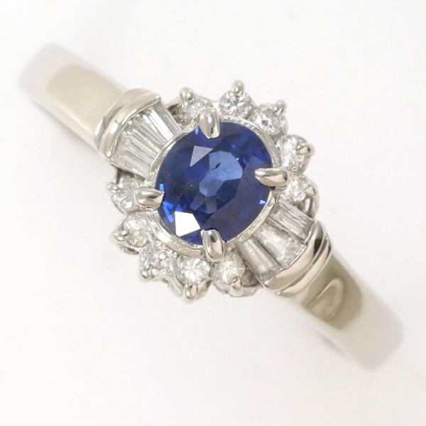 PT900 プラチナ リング 12.5号 サファイア 0.41 ダイヤ 0.19 ジュエリー 中古 36,296円