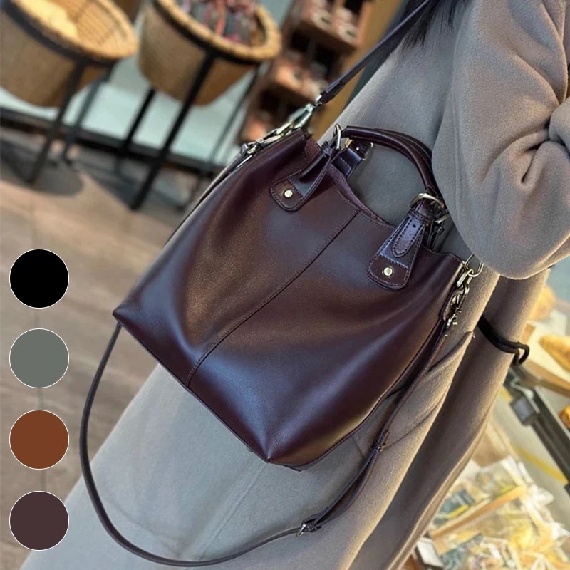 本革 韓国 ショルダーバッグ トートバ ッグ バケツバッグ レディース 2wayバッグ 斜めがけバッグ 大容量 バッグ 通勤 肩ベルト調節可能 カバン バック 斜め掛け かばん