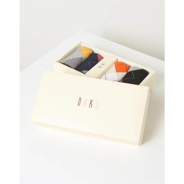 [25FW] [女性アンクル4足]チェック配色 綿混紡 アンクル 4足セット DBSS5F902BK