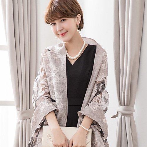 ・ショール こなれ感 ゴールド ベージュ ピンク グレー フリーサイズ グラシア