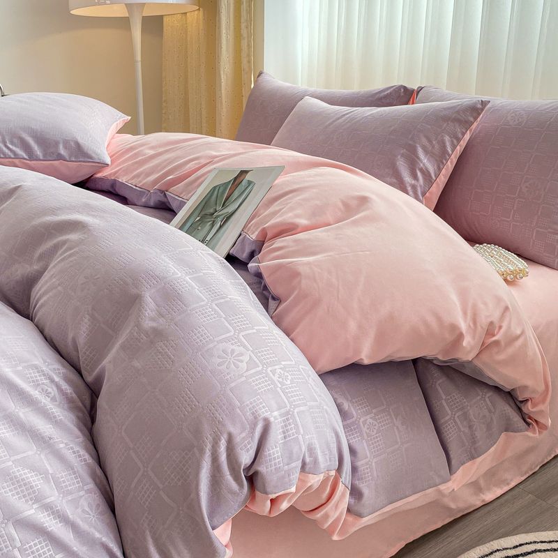 四季兼用寝具４点セット 布団カバー ベッドシート 枕カバー2点u3000寝具セットu3000清潔感のある寝具セットu3000選べる８色 ４サイズ ワッフル生地 通気性が良い 両面使用可能