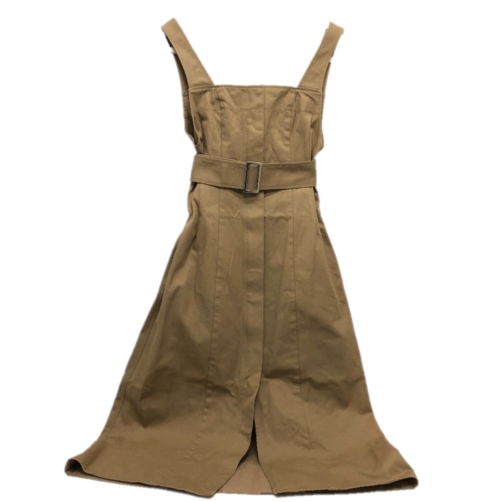 LE CIEL BLEU ルシェルブルー ワンピース ノースリーブ ベルト付き アパレル コットン ブラウン