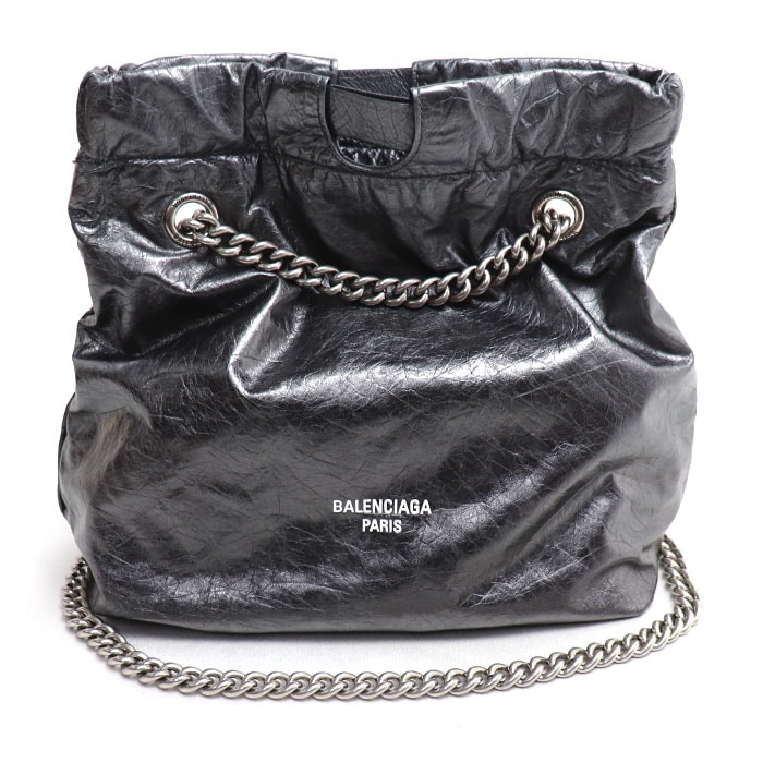 BALENCIAGA バレンシアガ クラッシュ スモール トート トートバッグ グレー 742942 2AATG 1314 レディース 中古