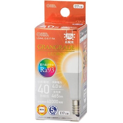 他サイト： LDA4L-G-E17 RA [LED電球 小形E17 40形相当 電球色]の商品画像