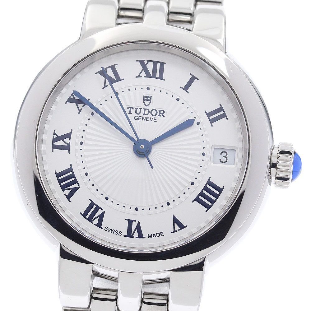 チュードル TUDOR 35800 クレア ドゥ ローズ デイト 自動巻き ボーイズ 美品 保証書付き_922618【中古】
