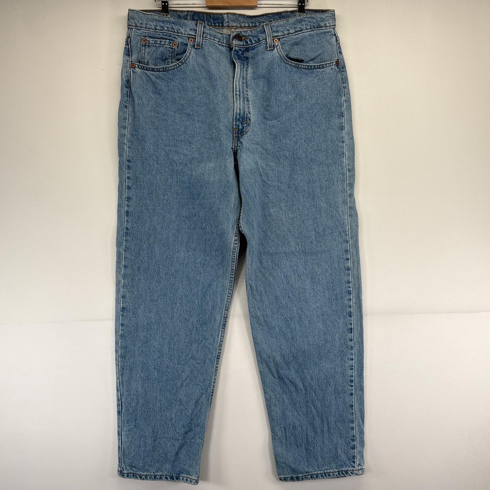古着 USA製 デニム パンツ テーパード 550 ジッパーフライ 大きいサイズ w40×L32 ブルー系 メンズ