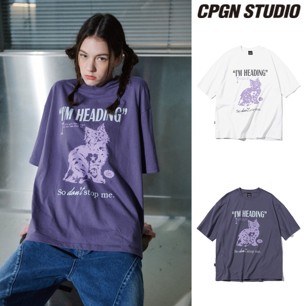 【CPGN STUDIO】 HEADING CAT Short Sleeve T-shirt