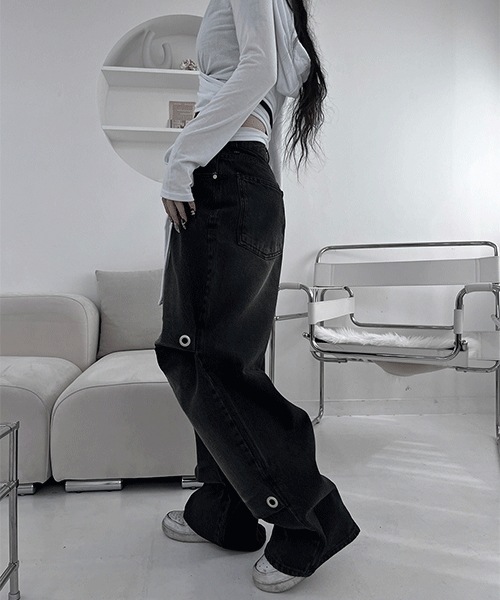 unique pintuck point wide denim