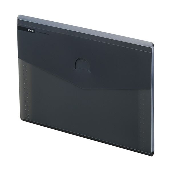 (まとめ）リヒトラブ soeruスリムドキュメントファイル（ヨコ型） A4 6ポケット スモークブラック A-8700-24 1冊(×30セット)