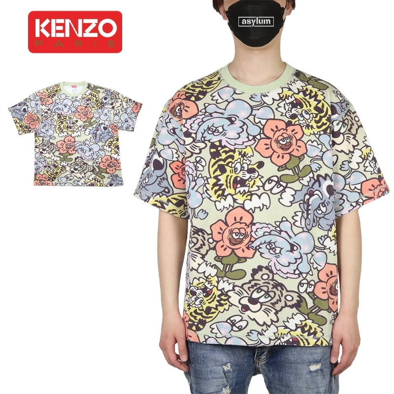 KENZO Tシャツ ケンゾー 半袖Tシャツ 綿 メンズ レディース ブランド オーバーサイズフィット 大きいサイズ VERDY サーマル kenzo25ss007