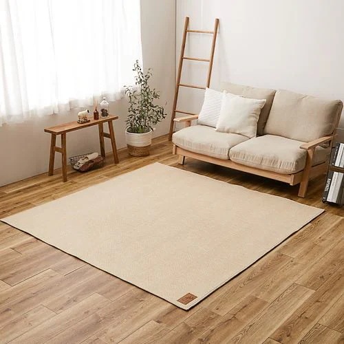 【メーカー直送品】萩原 ヘリンボンラグ ボーナ 約230×230cm ベージュ