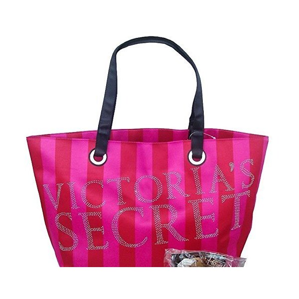 Victoria s Secret Pink Red Stripes Silver Studded Bling Tote Bag Limited Edition 並行輸入品 17,925円