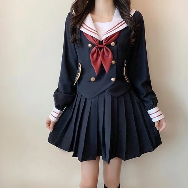 卒業式スーツ女の子入学式入学祝いセーラー服コスプレ制服衣仮学生服ハロウィンJK制服女子制服高校生通学学園祭大人コスチューム衣セクシー長袖トップス＋ミニスカ