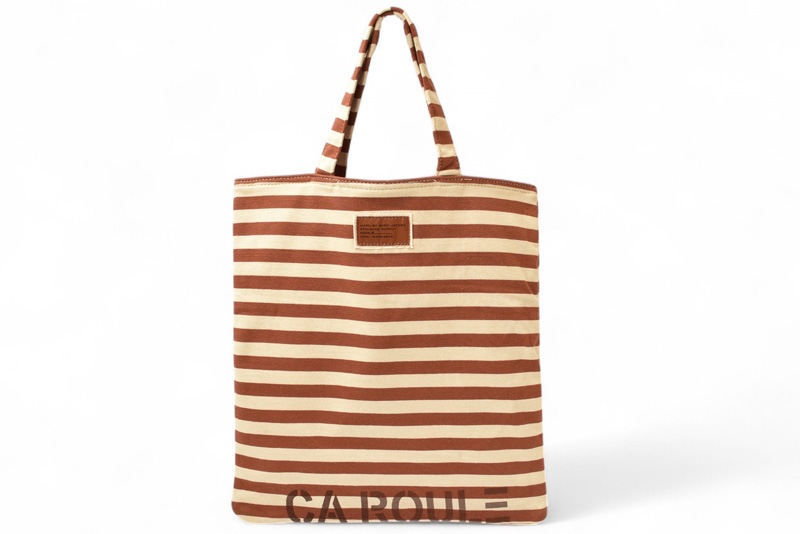 トートバッグ バッグ コットン/ストライプ ブラウン/ホワイト M381429