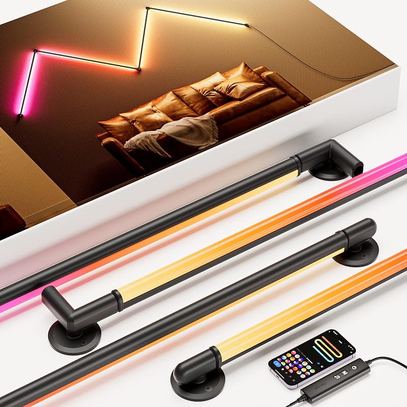 Novonest スマート LED バーライト RGB 間接照明 おしゃれ LEDランプ 壁照明 LED ライト 壁灯 室内 ネオンライト 組合灯 RGB ライト 遠隔操作灯 ゲーミングライト APP