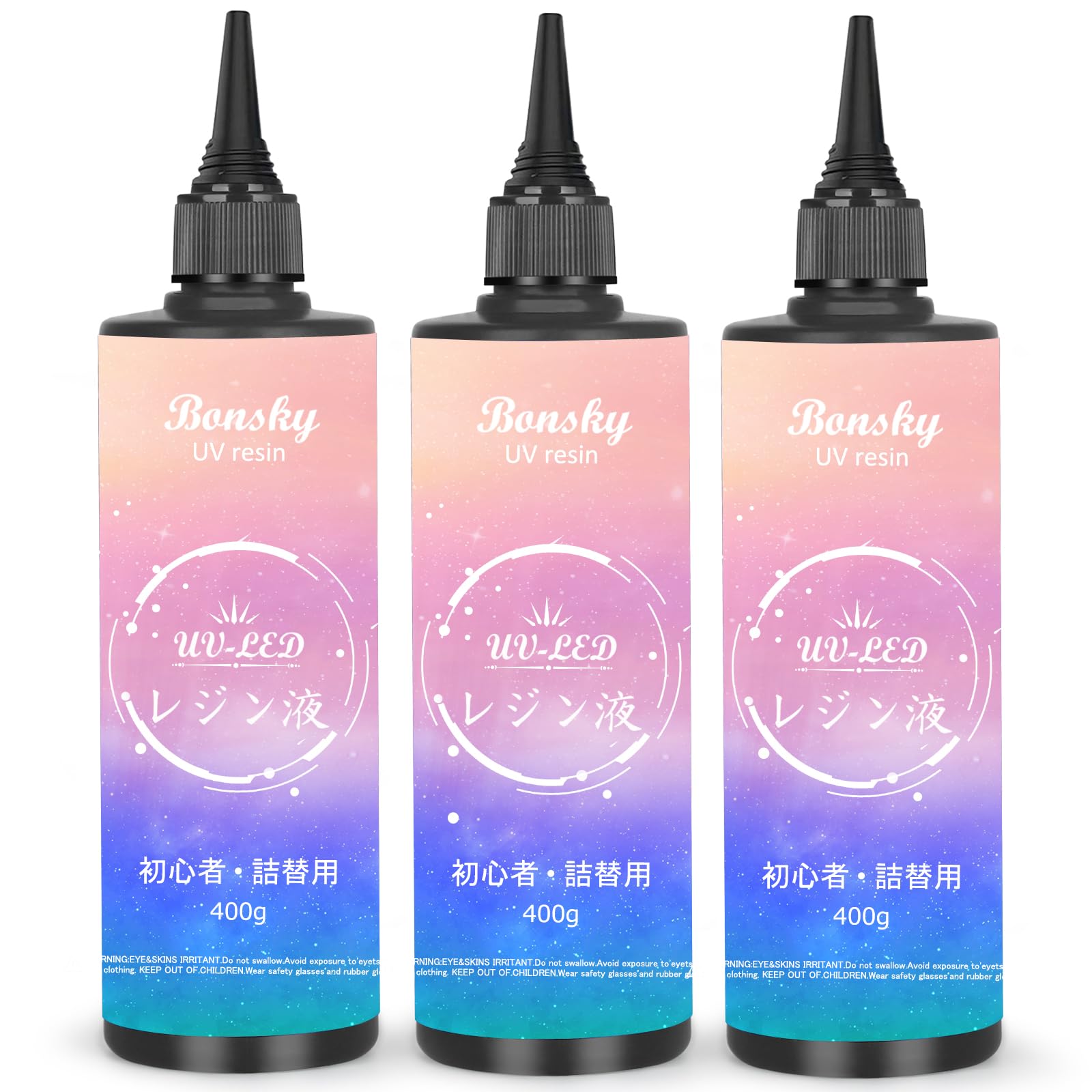 Bonsky レジン液 UVレジン液 1200g 初心者詰替用 大容量 UV/LED対応 レジン液 高い透明 大容量 ハードタイプ成形 UVレジン液DIY手作り装飾急速に硬化 低アレルギー性