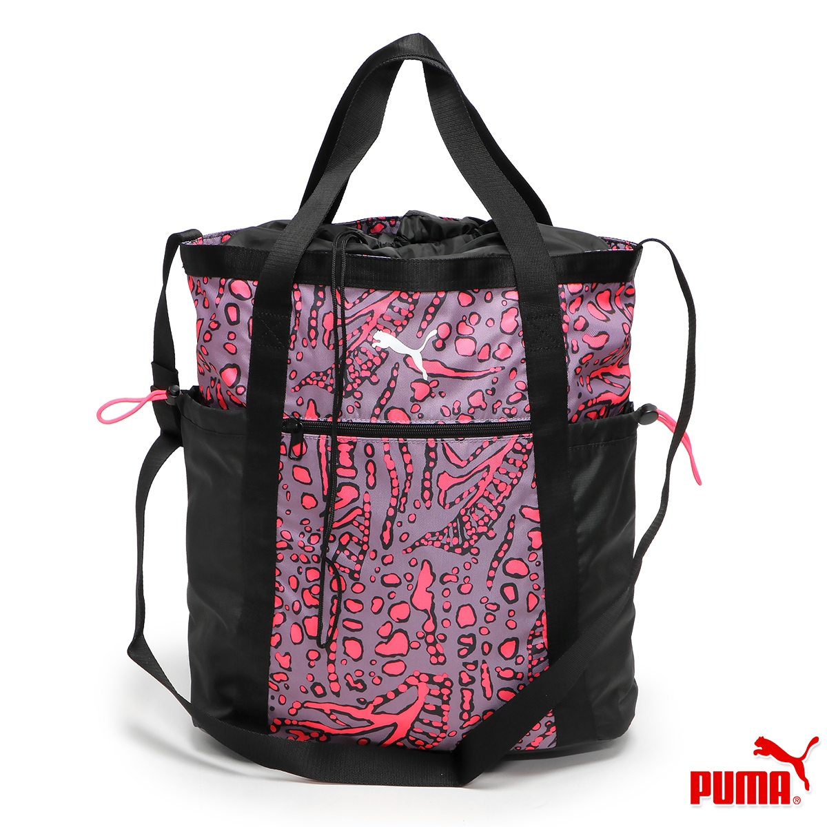 AT ESS トートバッグ メンズ/レディース ショルダーバッグ ブラック/パープル/オレンジ 090783