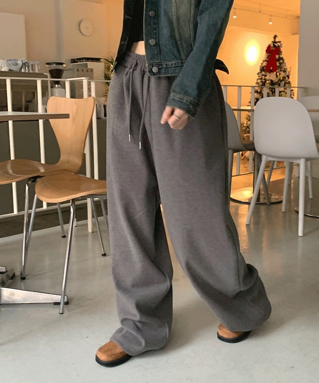 (unisex) wool knit banding wide pt (2 color)