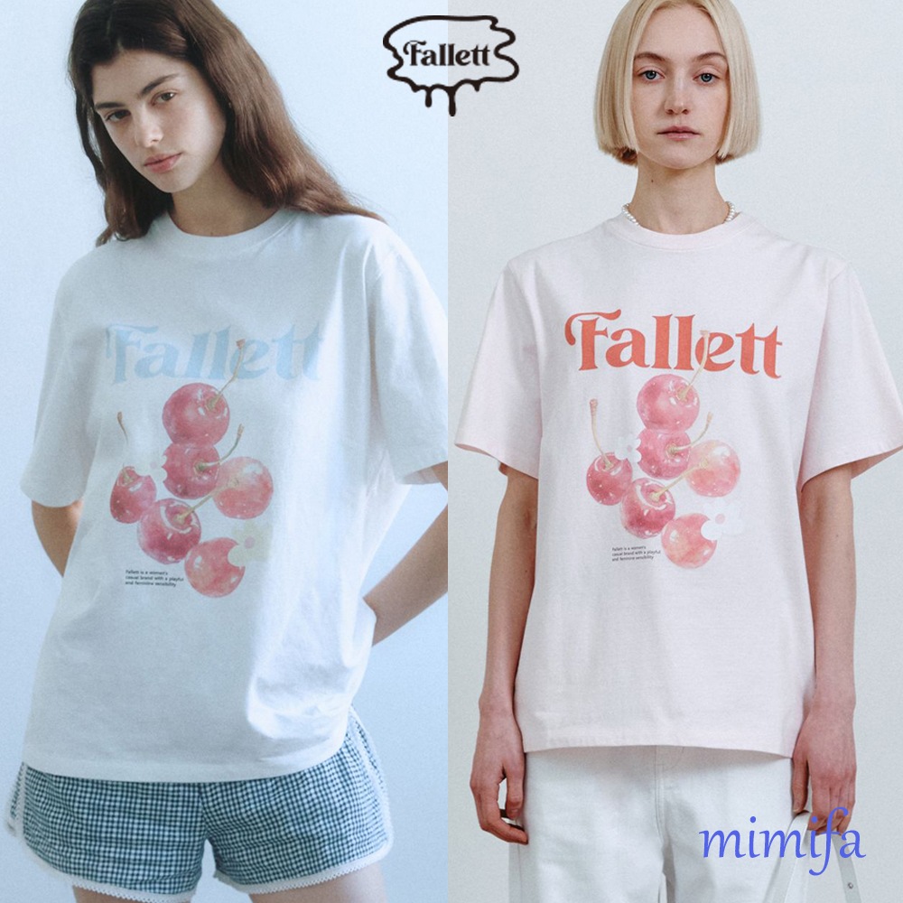 チェリープリント オーバーフィット 半袖Tシャツ
