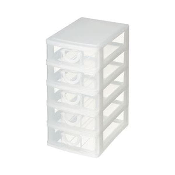 （まとめ）サンコープラスチック エルピス A6浅型5段 ホワイト A-605 1台(×20セット)